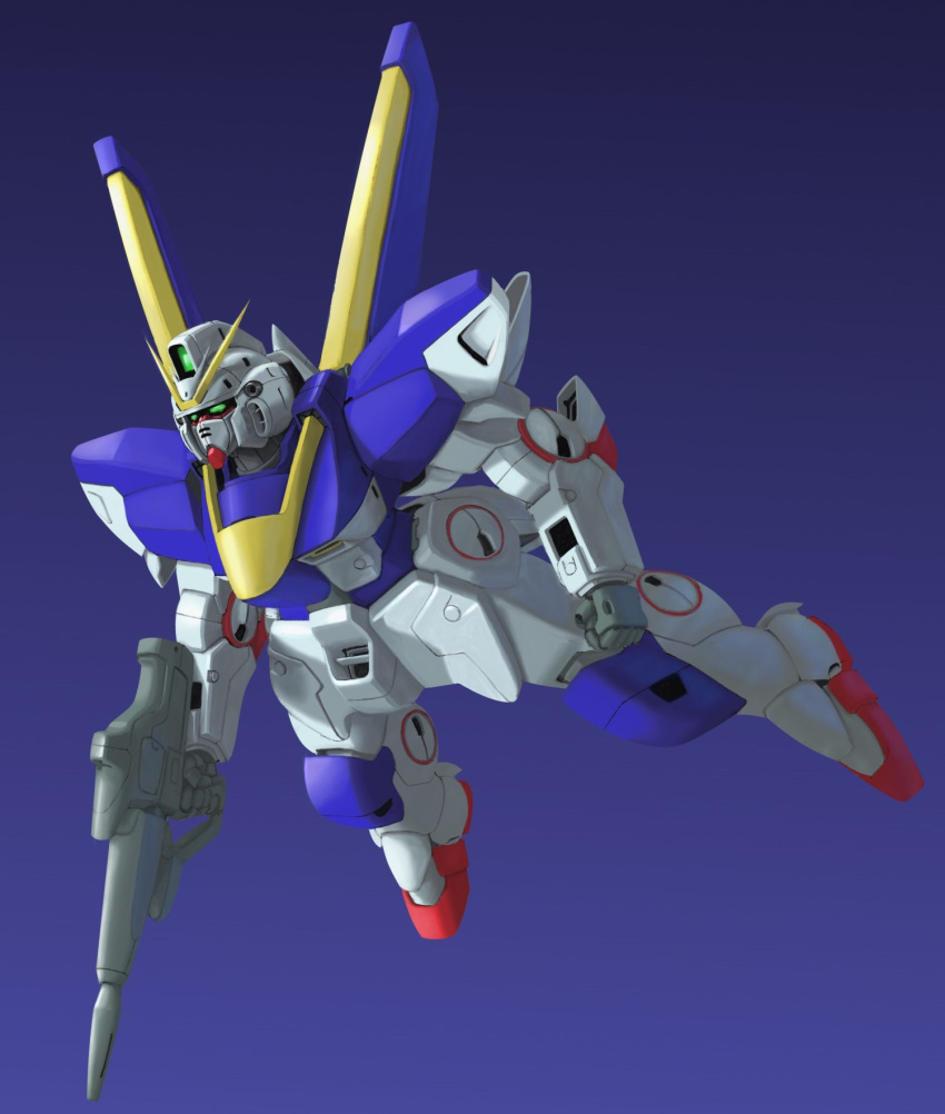 glowing, glowing_wings, gun, gundam, mecha, mobile_suit_gundam, mobile_suit_victory_gundam, no_humans