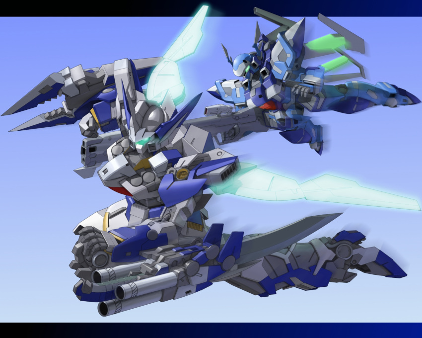 gun, mecha, no_humans, osamu_(pixiv12554), super_robot_wars, wild_falken, wild_wurger, wings