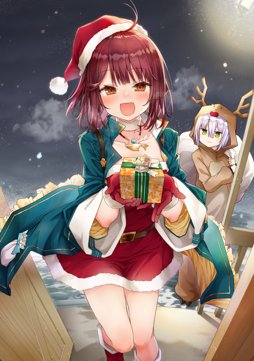 +_+, 2girls, :d, alt_(ctrldel), alternate_costume, animal_costume, atelier_(series), atelier_sophie