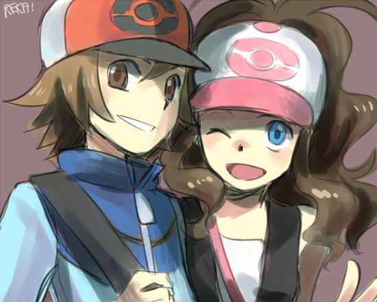 blue_eyes, brown_eyes, brown_hair, curly_hair, hat, pokemon, pokemon_(game), pokemon_black_and_white