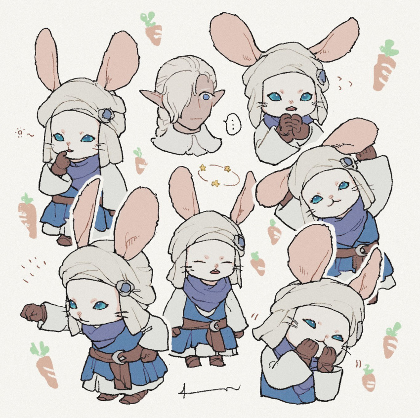 ..., 1boy, 1other, :3, :|, ambiguous_gender, animal_ears, arms_up