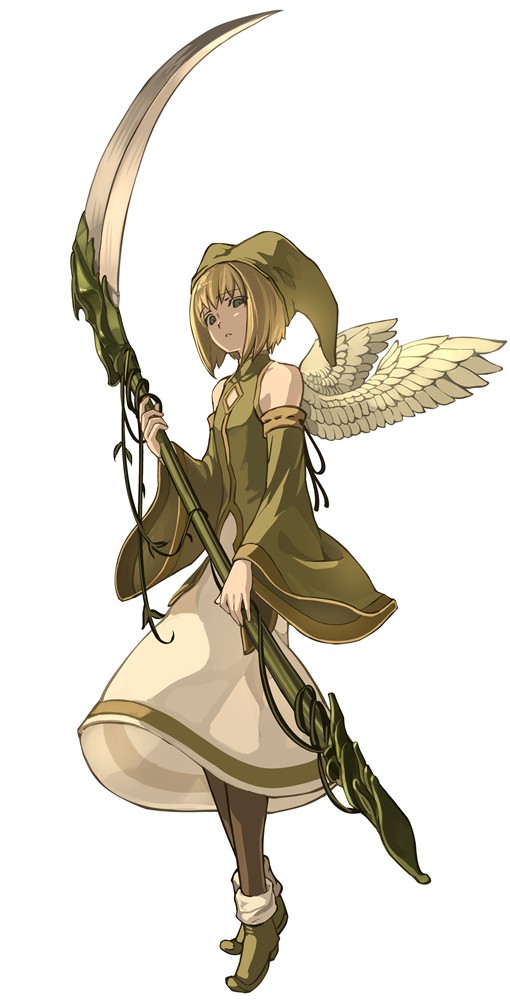1boy, androgynous, angel_wings, bad_id, bad_pixiv_id, bare_shoulders, black_legwear, blonde_hair