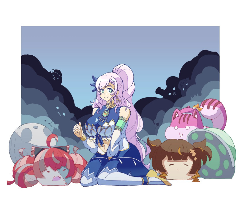 3girls, ^_^, animal_ear_fluff, animalization, anya_melfissa, ayunda_risu, ayunda_risu_(squirrel), bangs