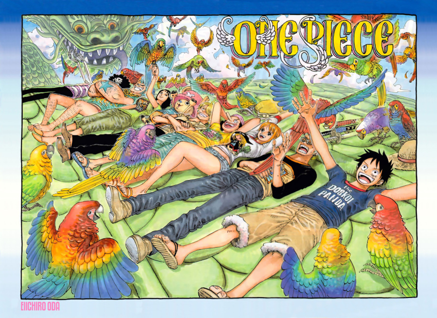 brook, franky, monkey_d_luffy, nami, nico_robin, oda_eiichirou, one_piece, roronoa_zoro