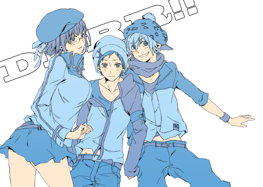 durarara!!, kida_masaomi, ryuugamine_mikado, sonohara_anri, yuukari