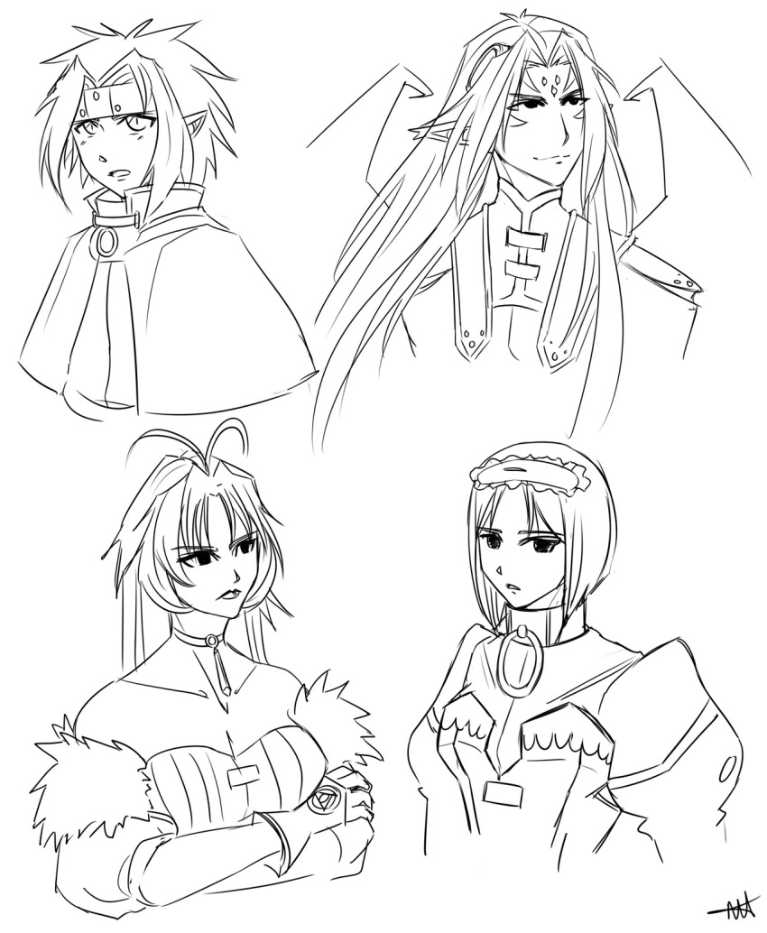 aion_(chrono_crusade), chrono_crusade, greyscale, highres, monochrome, satella_harvenheit