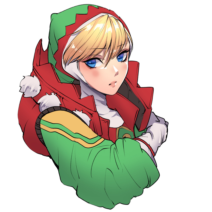 1girl, absurdres, apex_legends, bangs, blonde_hair, blue_eyes, blush, cropped_torso