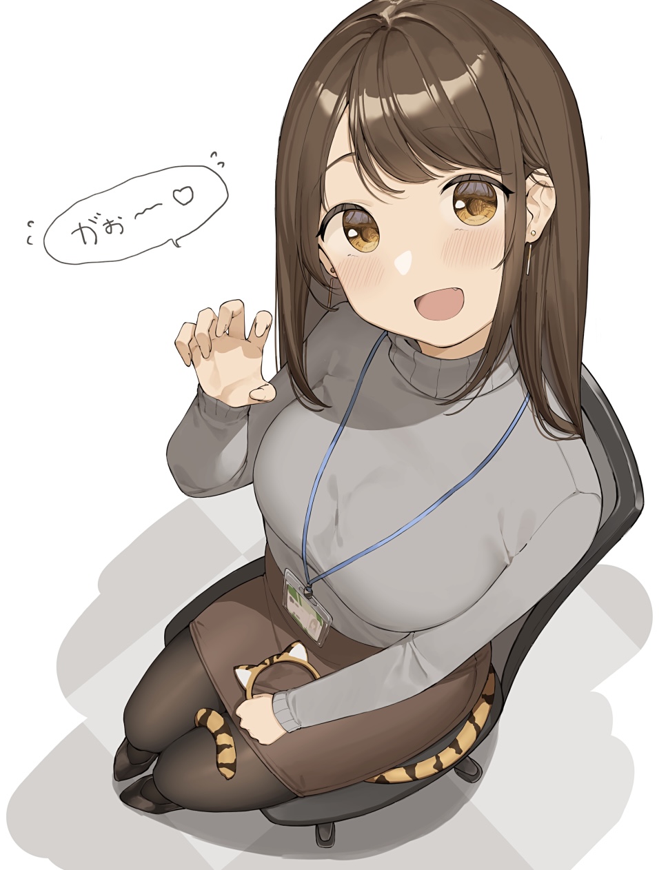 1girl, :d, animal_ears, bangs, black_footwear, black_legwear, blush, breasts