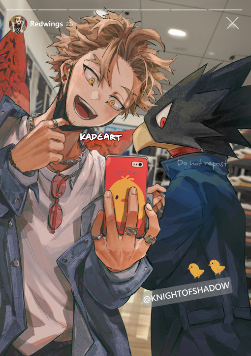 2boys, animal_head, artist_name, bird_boy, black_feathers, black_mask, blonde_hair, body_markings