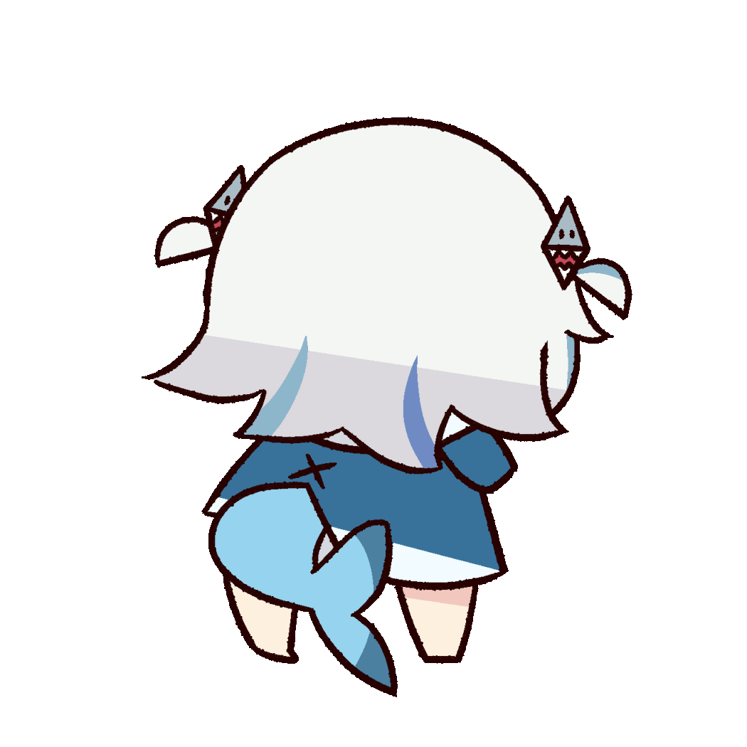 1girl, animal_hood, animated, animated_gif, belly_dancing, blue_hoodie, chibi, dancing