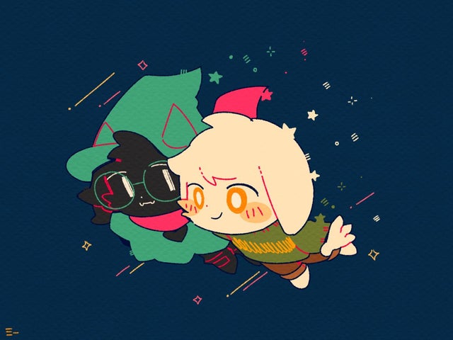 2boys, asriel_dreemurr, boss_monster, cute, deltarune, fluffy, flying, furry