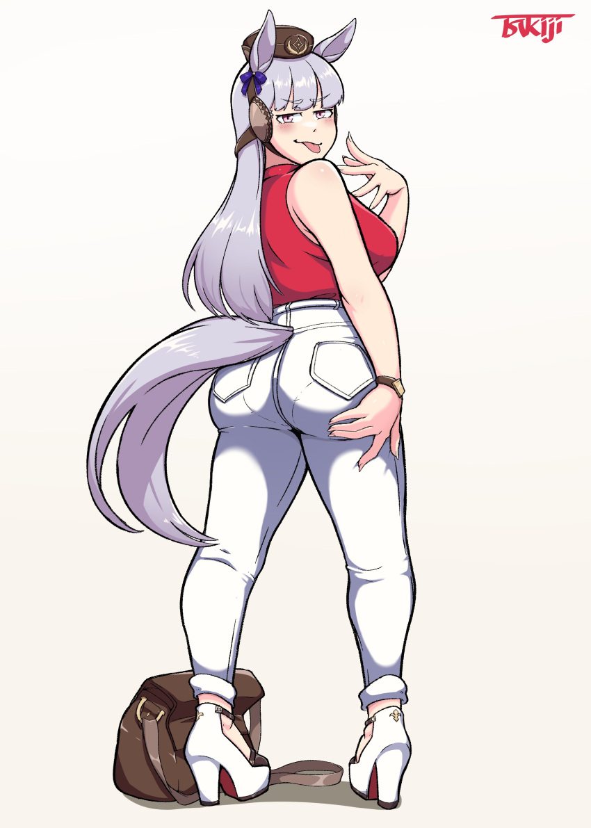 1girl, absurdres, animal_ears, ass, bangs, blunt_bangs, breasts, gold_ship_(umamusume)