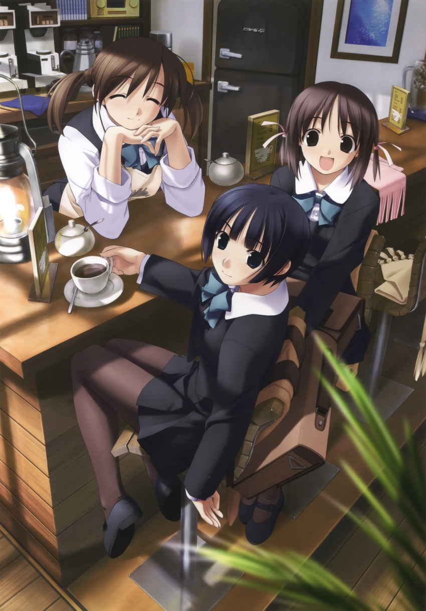 asaba_nonoka, hashimoto_takashi, ichinose_mio, kasuga_yoshino, pantyhose, seifuku, white_breath