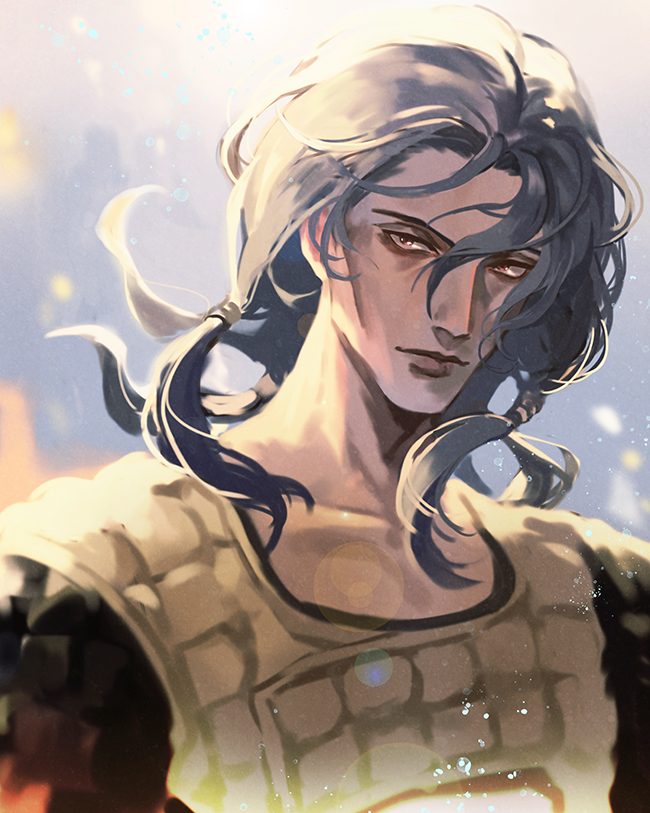 1boy, backlighting, black_hair, floating_hair, hex_tails, illuso, jojo_no_kimyou_na_bouken, lens_flare