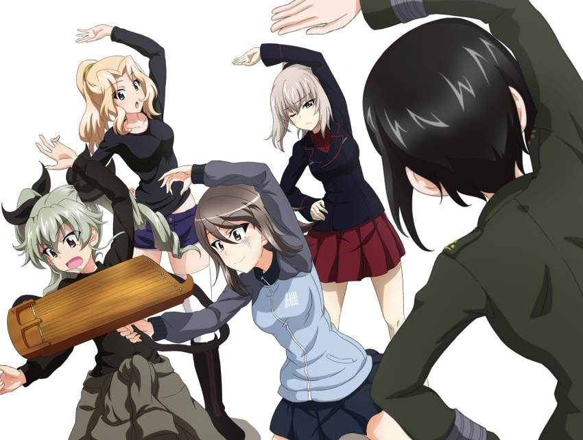 6+girls, anchovy_(girls_und_panzer), cantere, chouno_ami, highres, itsumi_erika, kay_(girls_und_panzer), key_(gaigaigai123)