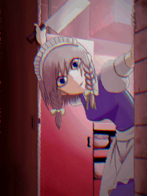 1girl, animated, animated_gif, banned_artist, blue_eyes, creepy_eyes, hands, horror_(theme)