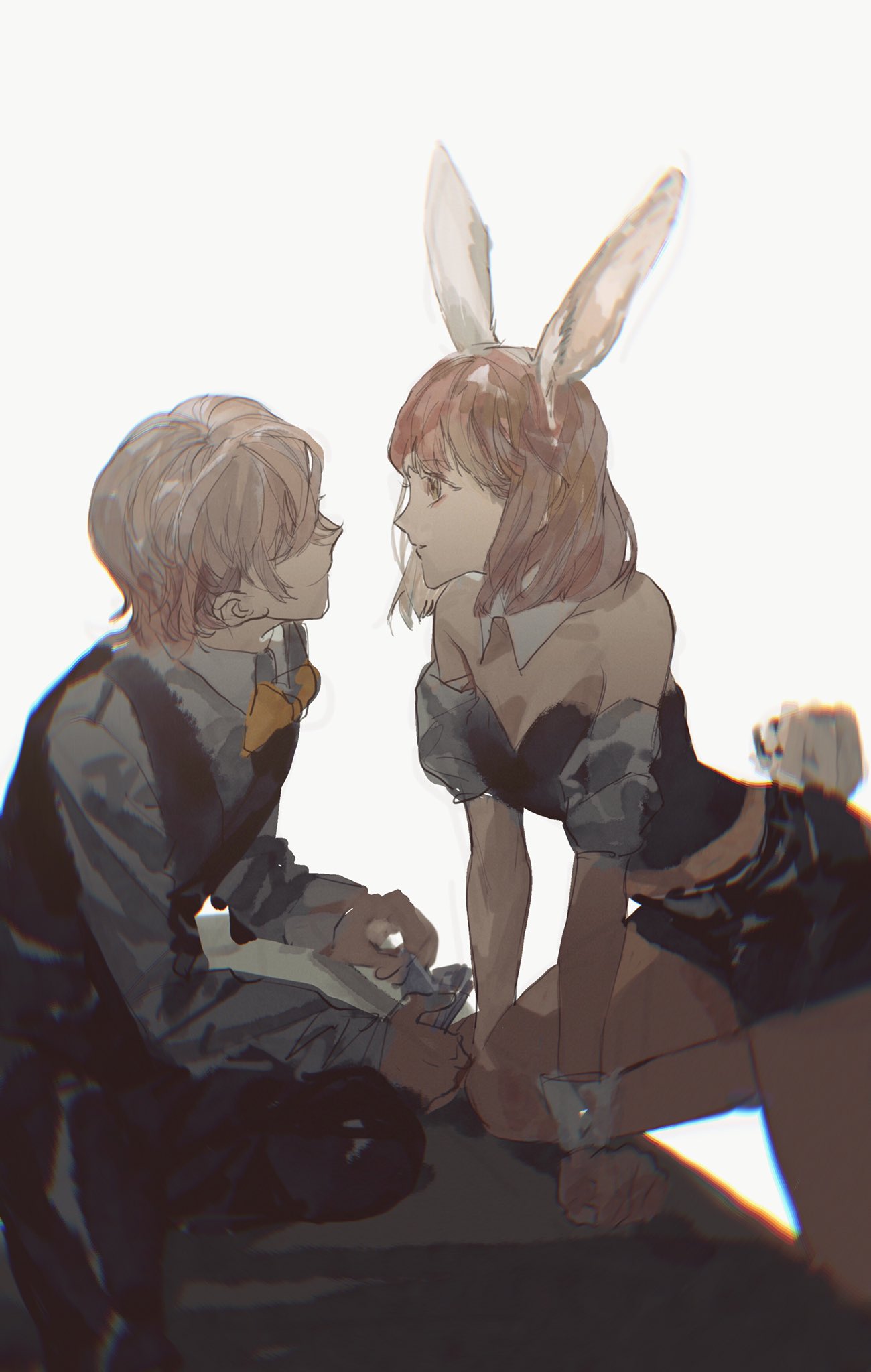 1boy, 1girl, duo, fanart, female, male, mikado_nagi, nanami_haruka