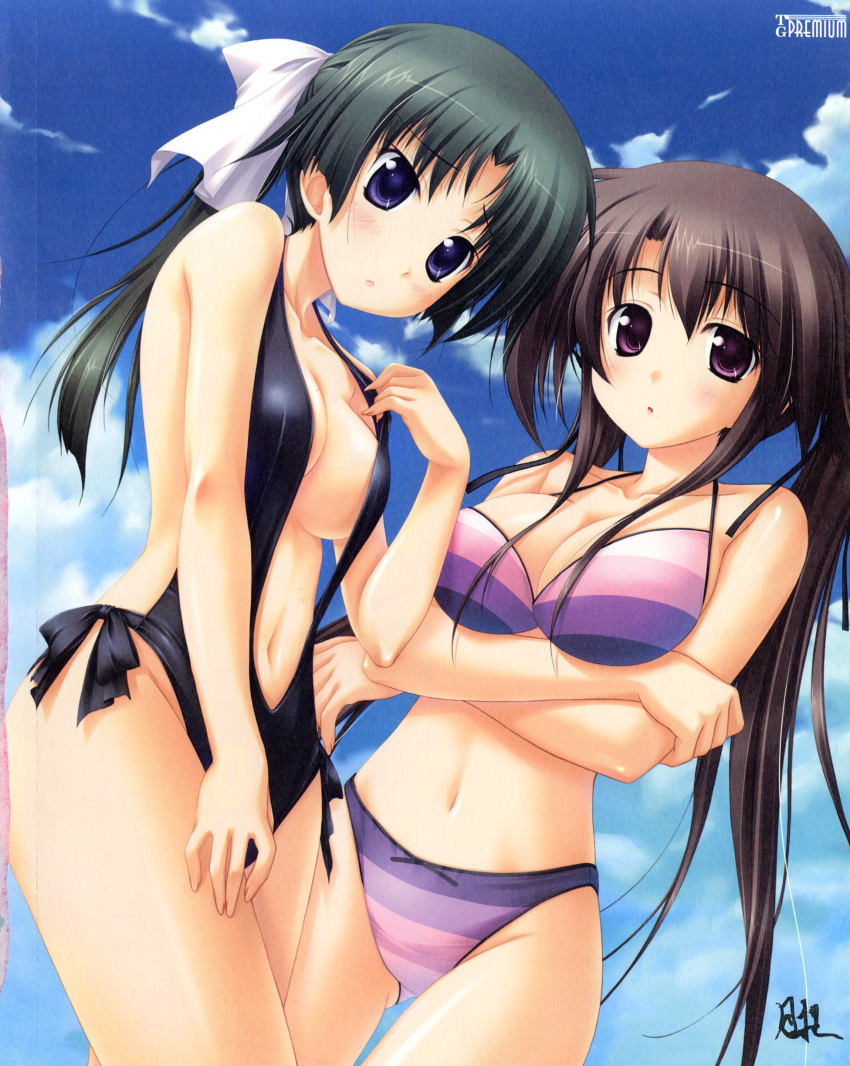 bikini, bleed_through, cleavage, himemiya_honoka, misaki_kaho, natsu_ni_kanaderu_bokura_no_uta, swimsuit, tsukimori_hiro