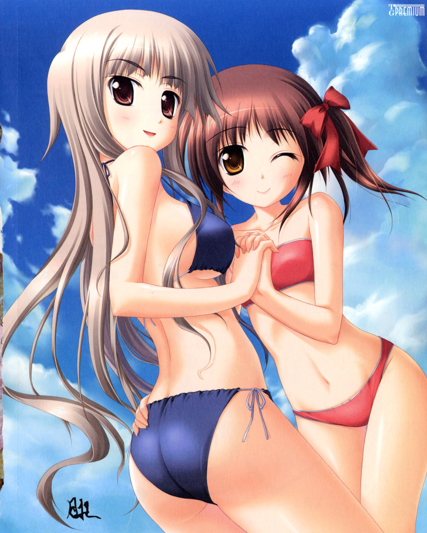 bikini, bleed_through, hayama_kanon, natsu_ni_kanaderu_bokura_no_uta, oozora_manatsu, swimsuit, tsukimori_hiro, under_boob