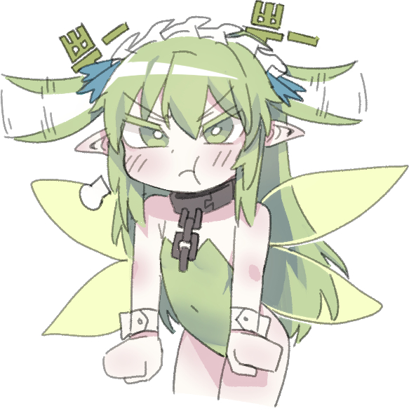 1girl, =3, afterimage, bangs, bare_shoulders, black_souls, bright_pupils, chain