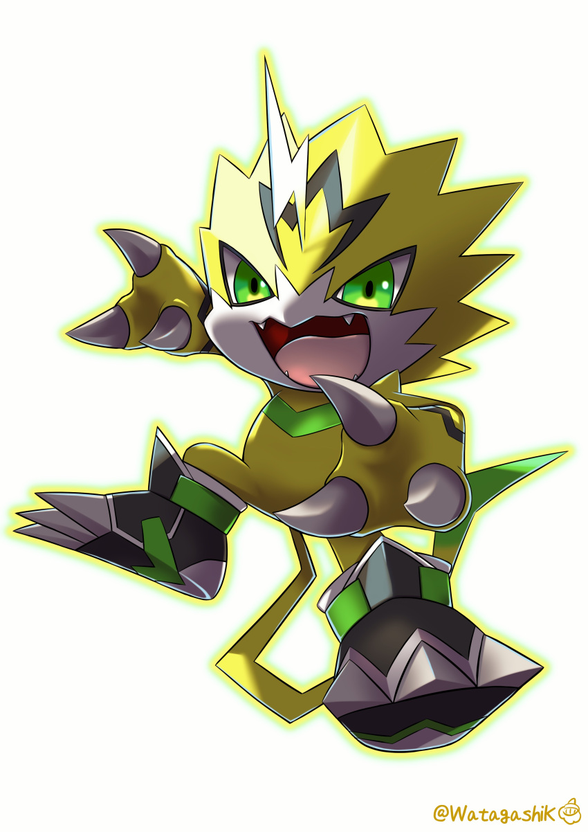 absurdres, claws, commentary_request, creature, digimon, digimon_(creature), fangs, full_body