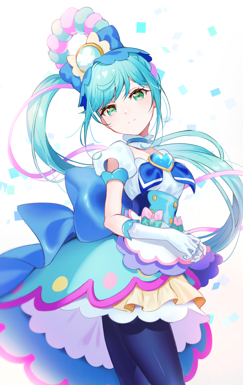 1girl, akaike, blue_dress, blue_neckerchief, breasts, cure_spicy, delicious_party_precure, dress
