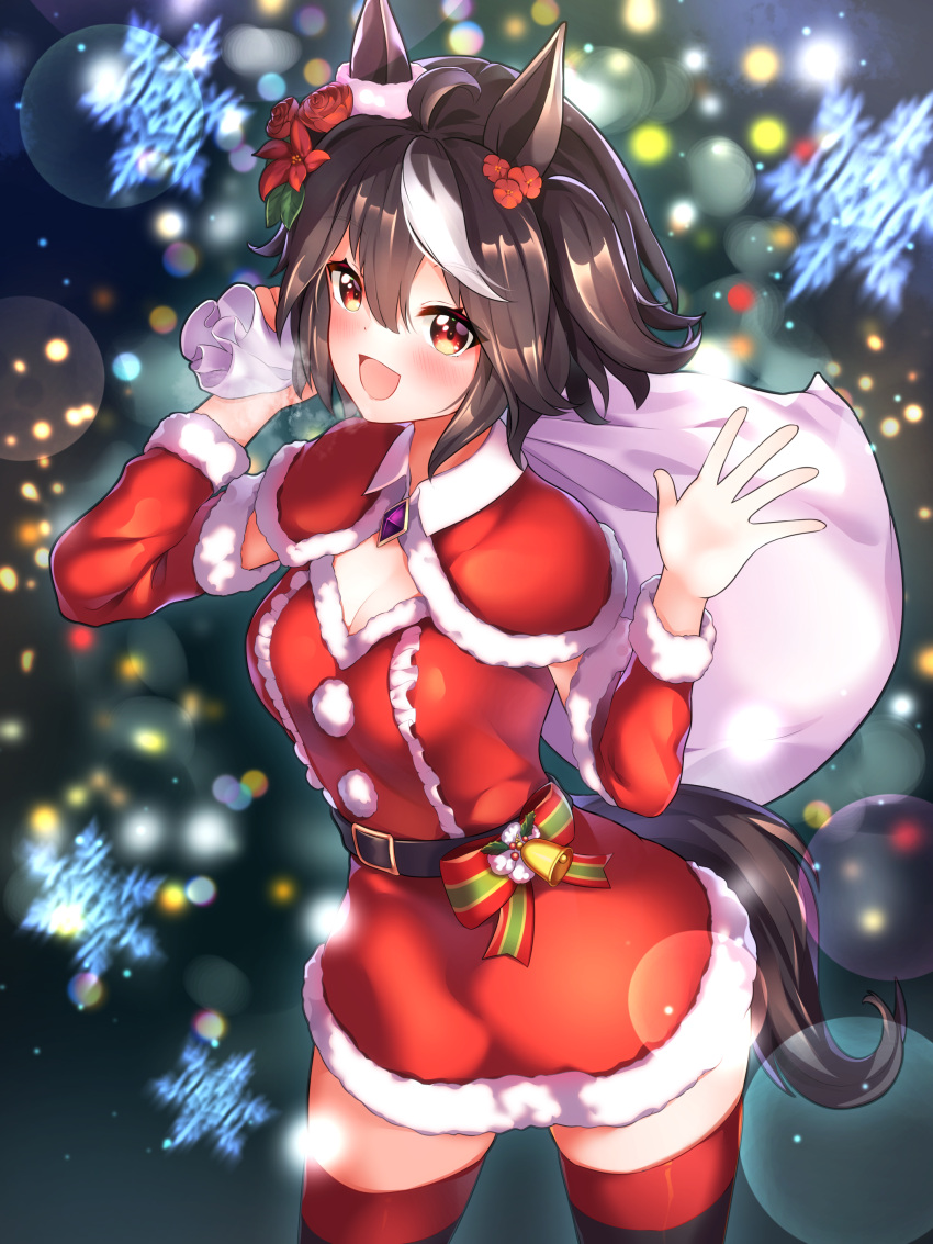 1girl, absurdres, animal_ears, bangs, bell, belt, black_belt, black_hair