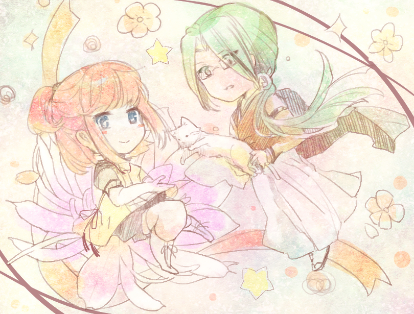 1boy, 1girl, duo, fanart, harukanaru_toki_no_naka_de_5, hasumi_yuki, komatsu_tatewaki, pixiv_id_5280825