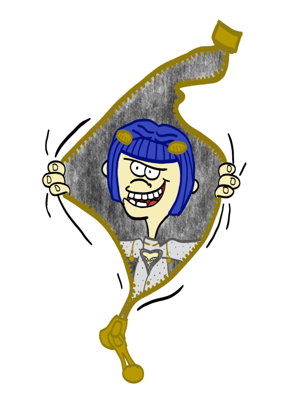 1boy, alpha_transparency, bangs, blue_hair, blunt_bangs, bob_cut, bruno_buccellati, clothing_cutout