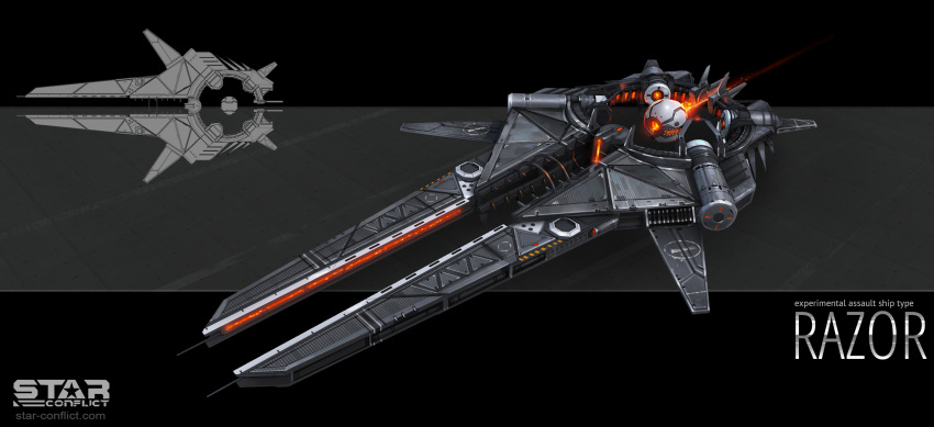 commentary, concept_art, drone, engine, english_text, flying, glowing, highres