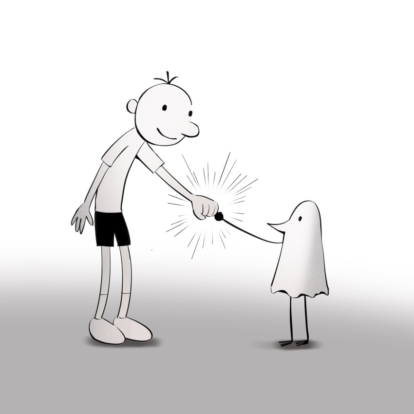 2boys, commentary, crossover, diary_of_a_wimpy_kid, emphasis_lines, fist_bump, francisco_mon, greg_heffley