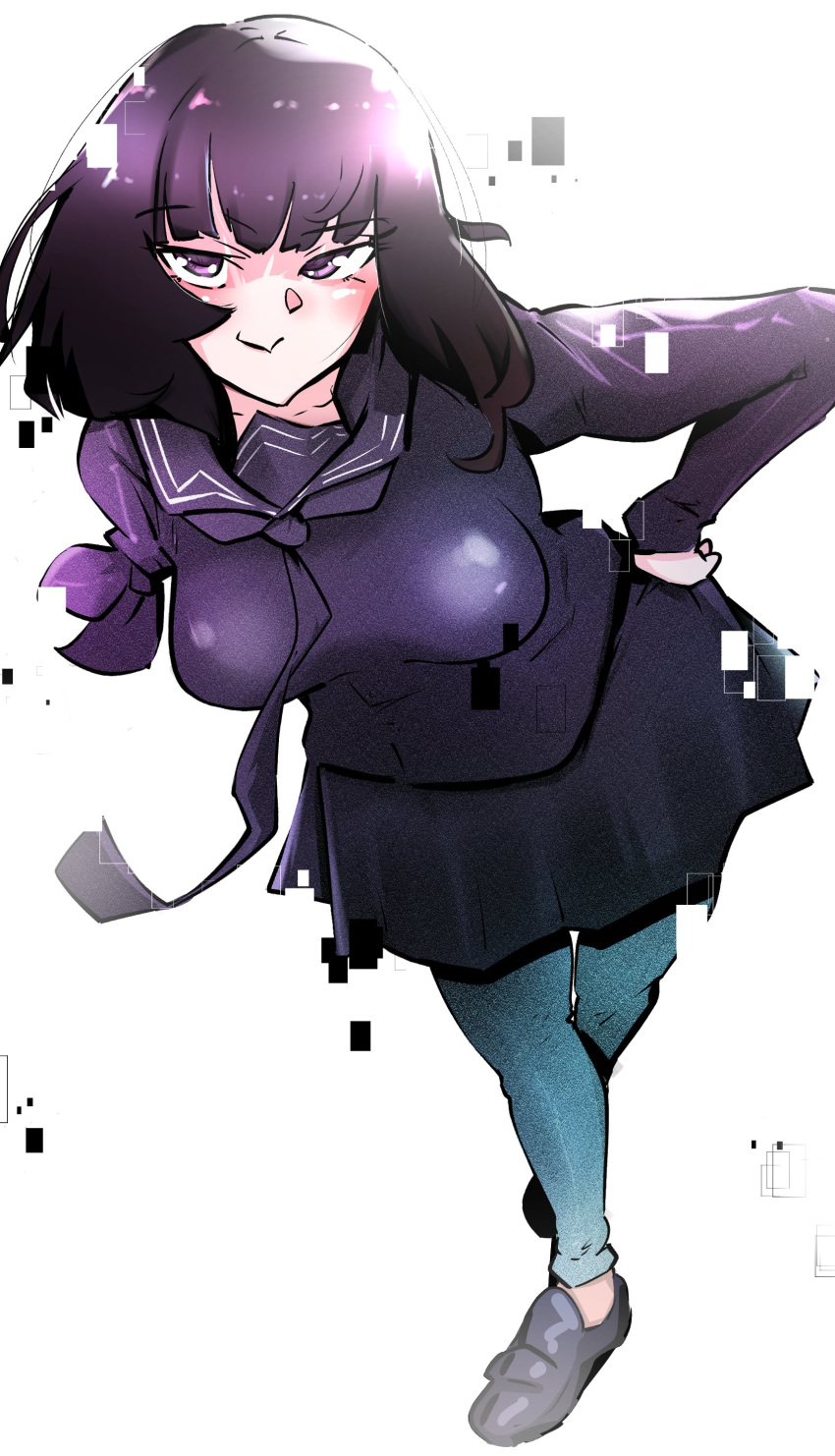 1girl, absurdres, amano_shizuku, amputee, anna_graem, bangs, blunt_bangs, bob_cut