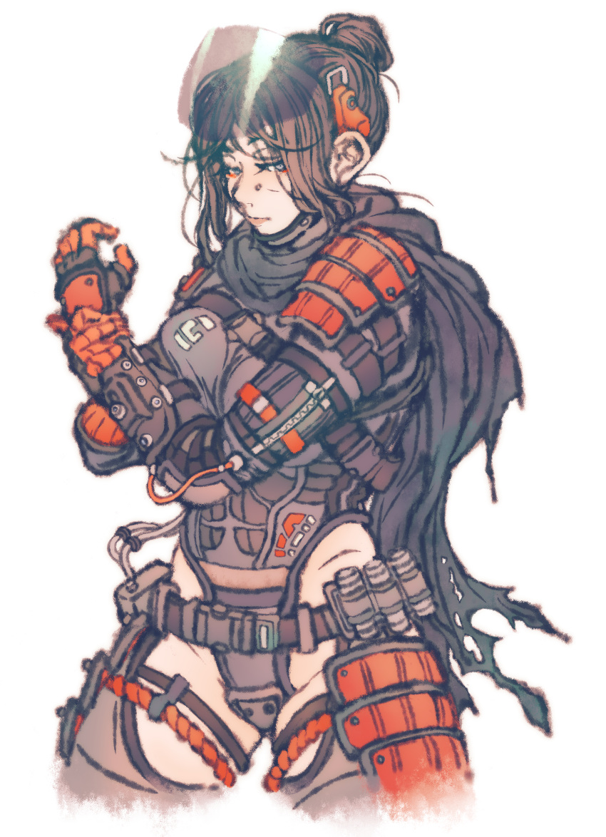 1girl, absurdres, apex_legends, black_hair, black_scarf, boots, breasts, cosplay