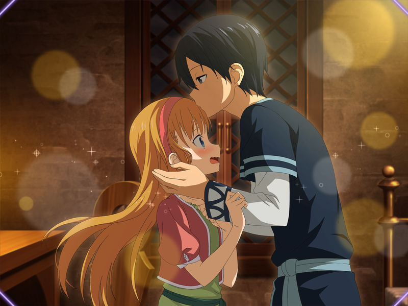 1boy, 1girl, age_difference, bedroom, black_eyes, black_hair, black_shirt, blonde_hair