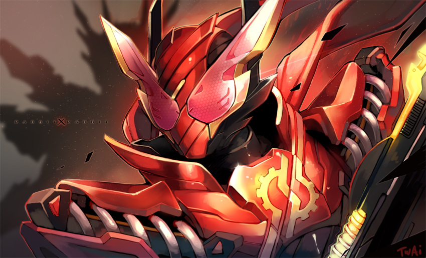 2boys, armor, artist_name, compound_eyes, cross-z_magma, fullbottle_buster, kamen_rider, kamen_rider_build