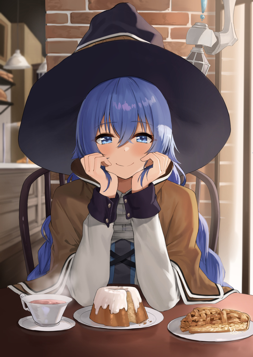 1girl, absurdres, ayul_(ayulneri_92), bangs, blue_eyes, blue_hair, blush, braid