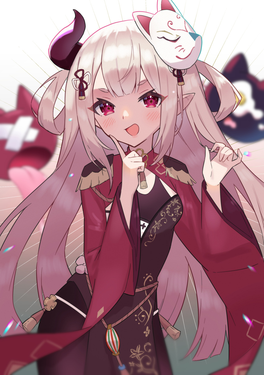 1girl, absurdres, bangs, black_dress, blush, china_dress, chinese_clothes, dress