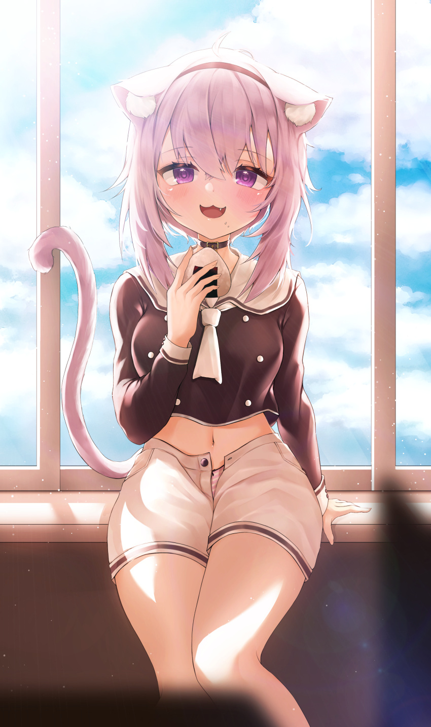 1girl, :3, :d, absurdres, ahoge, animal_ears, blurry, blush