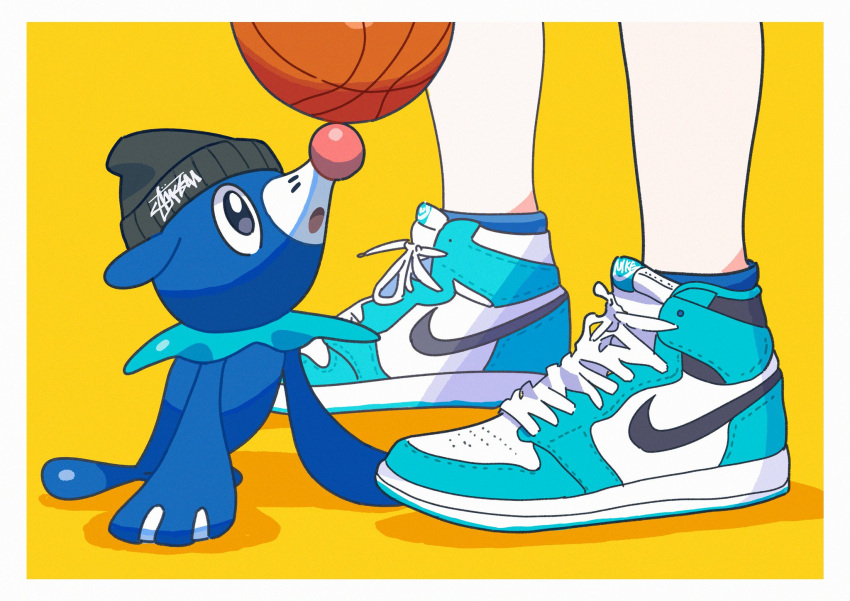 1other, :o, balancing_ball, baseball, beanie, black_eyes, black_headwear, border