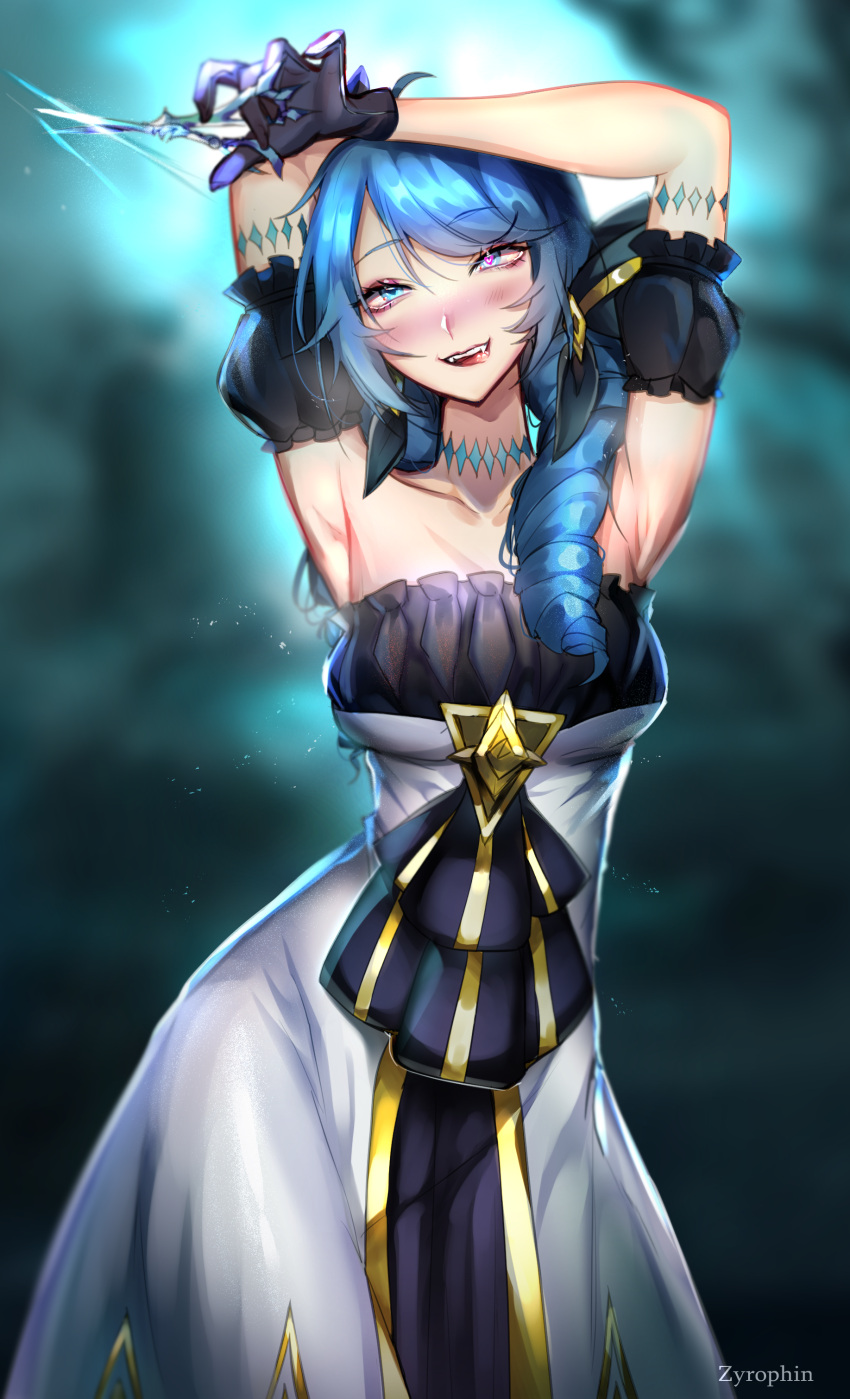 1girl, absurdres, armpits, arms_up, artist_name, bangs, black_background, black_bow