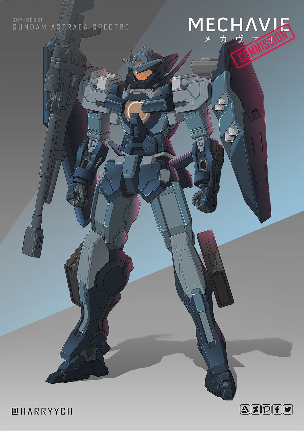 clenched_hands, commission, english_commentary, facebook_logo, fusion, gundam, gundam_00, gundam_00f