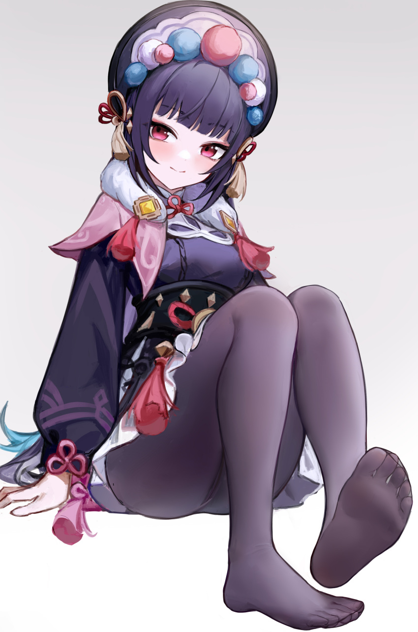 1girl, absurdres, bangs, blush, closed_mouth, eyebrows_visible_through_hair, feet, genshin_impact
