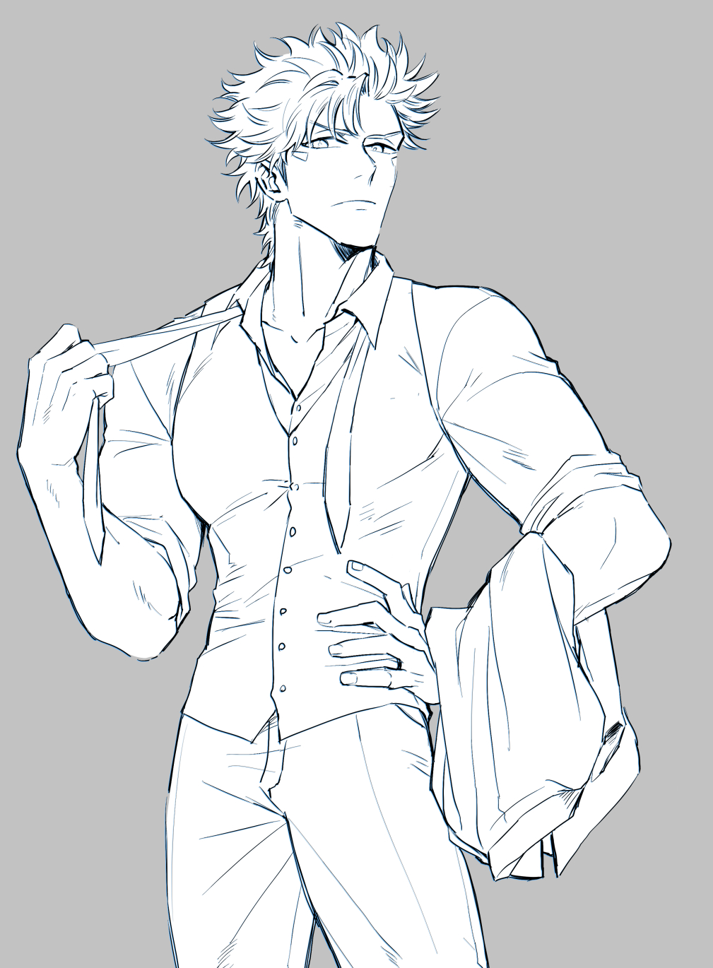 1boy, battle_tendency, caesar_anthonio_zeppeli, facial_mark, hand_on_hip, highres, jojo_no_kimyou_na_bouken, kine_(warabi_mk501)