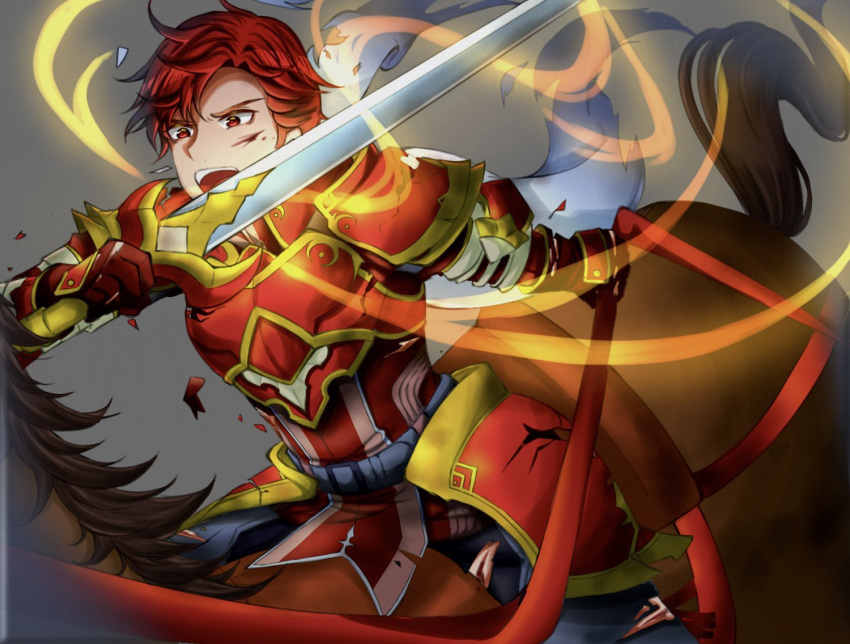 1boy, armor, cain_(fire_emblem:_shadow_dragon), fire_emblem, fire_emblem:_shadow_dragon, fire_emblem_heroes, holding, holding_sword