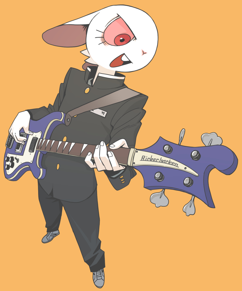 1boy, animal_ears, colored_sclera, fingernails, furry, furry_male, golaegun, guitar