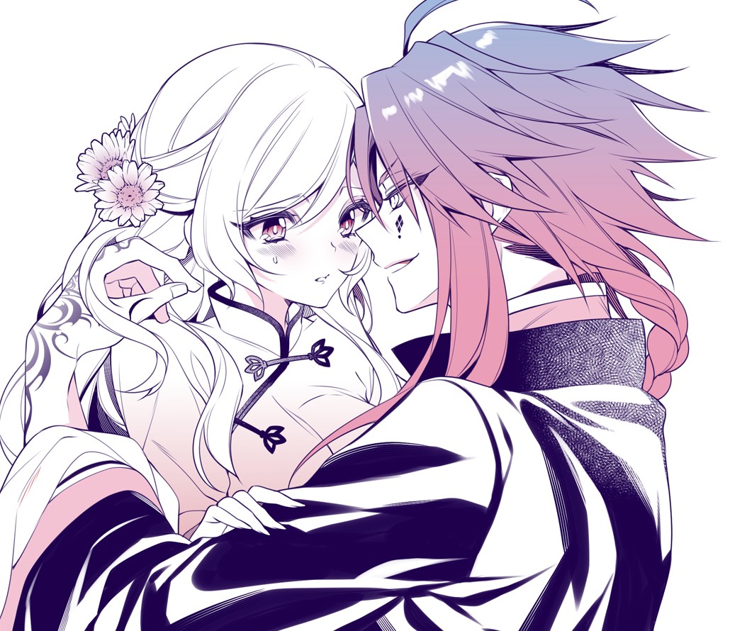 1boy, 1girl, fanart, liliana_adornato, piofiore_no_banshou, pixiv_id_2422784, yang_(piofiore_no_banshou)