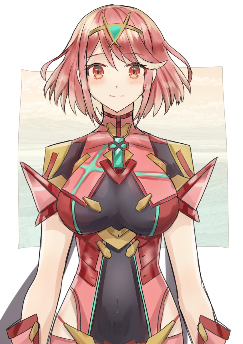 1girl, bangs, breasts, chest_jewel, commentary_request, covered_navel, cowboy_shot, earrings