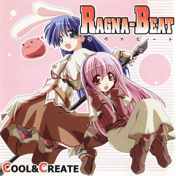2000s_(style), 2girls, :3, acolyte_(ragnarok_online), album_cover, bangs, blue_hair, blush