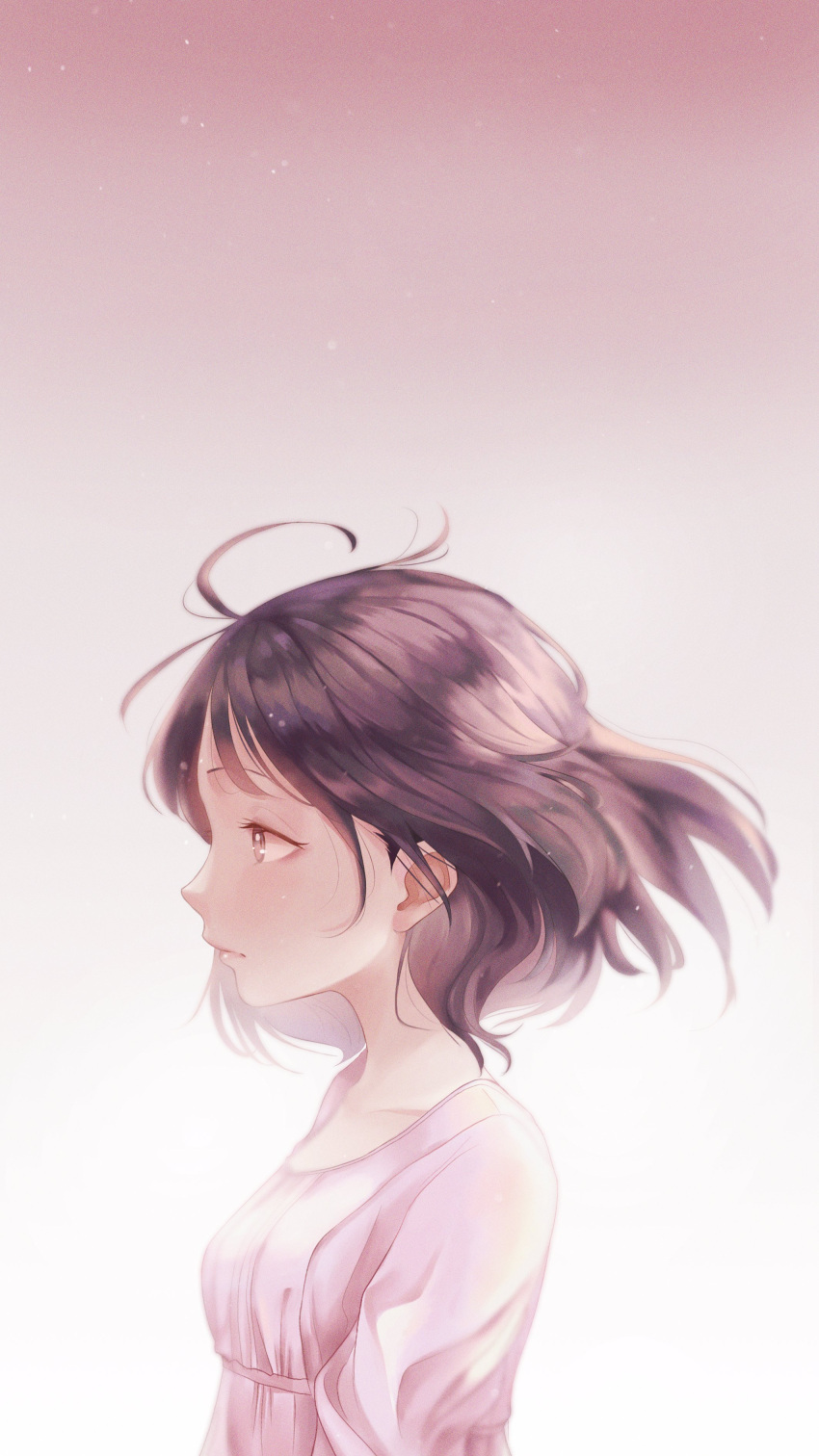 1girl, absurdres, black_hair, blush, dhjs_0010, floating_hair, gradient, gradient_background