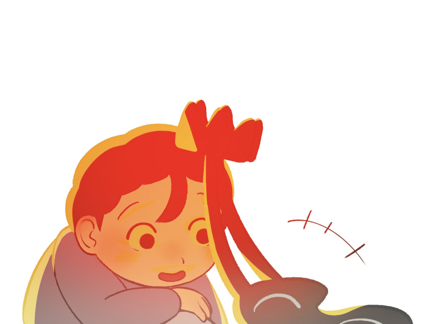 1boy, ^_^, black_eyes, blush, bojji, child, closed_eyes, crown